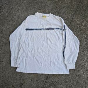 Vtg Y2k BIG DOGS Futuristic Logo Stripe Sleeve Stripe Longsleeve T Shirt S/M USA